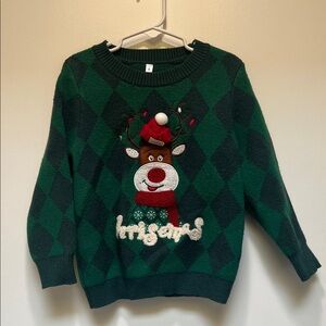 Green Reindeer Sweater